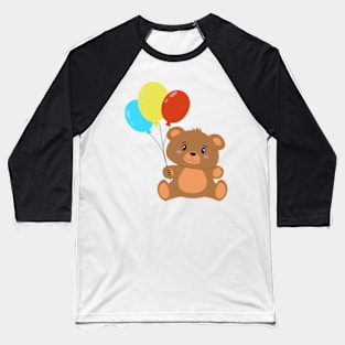 Teddy bear with balloons for children's birthday Baseball T-Shirt